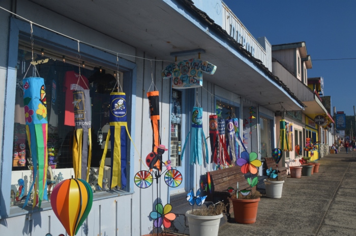 Shops along the Depoe Bay waterfront